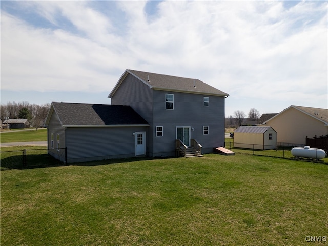 36395 Sarah Ln, Orleans, NY 13656 - back of house with entry steps and roof with shingles