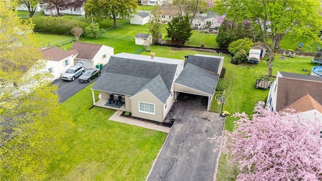 aerial perspective of suburban area