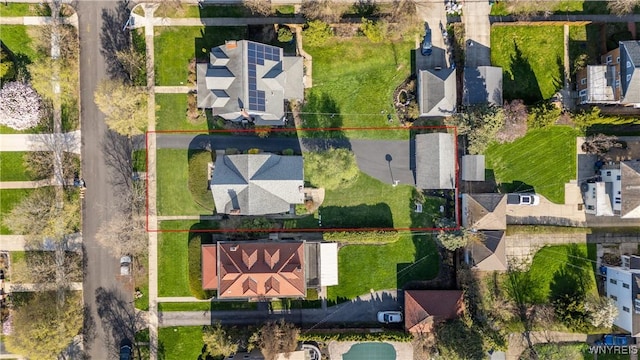 47 Beard Ave, Buffalo, NY 14214 - aerial perspective of suburban area featuring property parcel outlined
