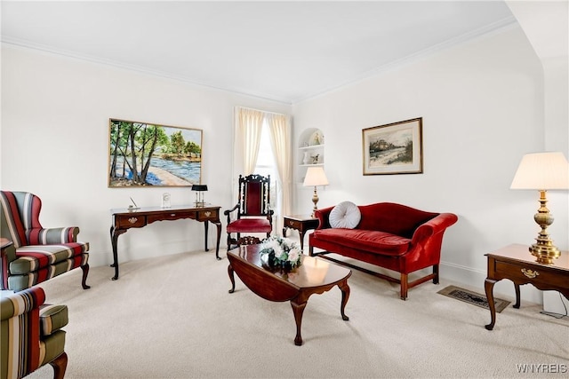 47 Beard Ave, Buffalo, NY 14214 - living area featuring crown molding and carpet floors