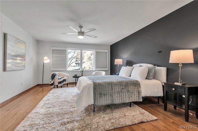 20 Harbour Pointe, Buffalo, NY 14202 - bedroom with baseboards, wood finished floors, and a ceiling fan