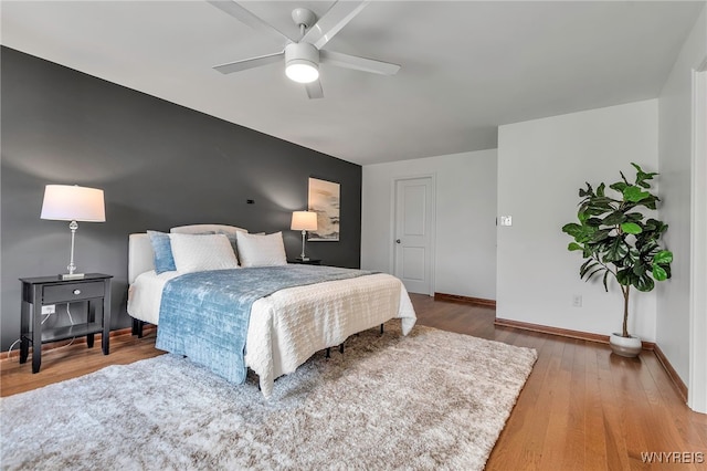 20 Harbour Pointe, Buffalo, NY 14202 - bedroom with baseboards, wood finished floors, and a ceiling fan