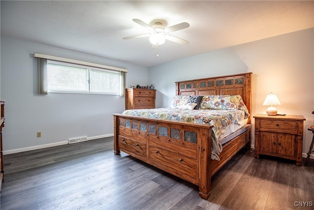 7732 Gifford Rd, Rome-Inside, NY 13440 - bedroom featuring dark wood-type flooring, baseboards, and a ceiling fan