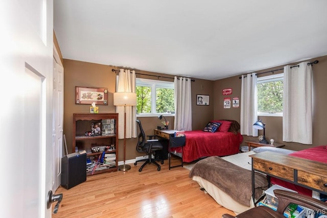 117 Shoreview Dr, Clay, NY 13090 - bedroom featuring light wood-style flooring, multiple windows, and baseboards