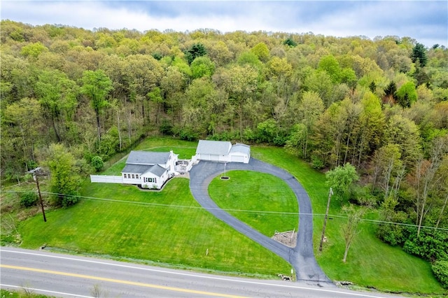 155 Hickory Grove Rd, Horseheads, NY 14845 - view from above of property with a heavily wooded area