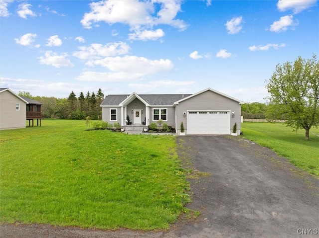 161 Knapps Knolle Rd, Schuyler, NY 13502 - ranch-style house with a garage, a front yard, and driveway