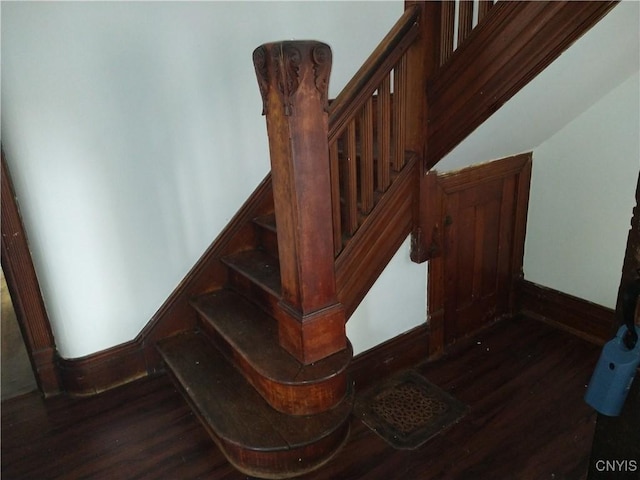 406 Milton Ave, Syracuse, NY 13204 - stairs with wood finished floors and baseboards