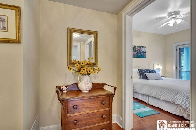 14 S Lake Dr Unit 2B, Chautauqua, NY 14722 - bedroom with wood finished floors and baseboards