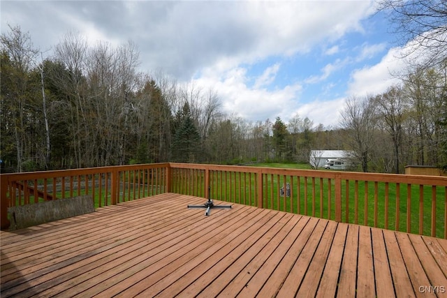 43 County Rte 9, Rossie, NY 13642 - wooden terrace featuring a lawn