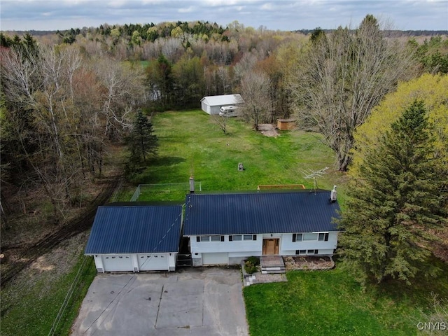 43 County Rte 9, Rossie, NY 13642 - aerial view of property and surrounding area featuring a heavily wooded area