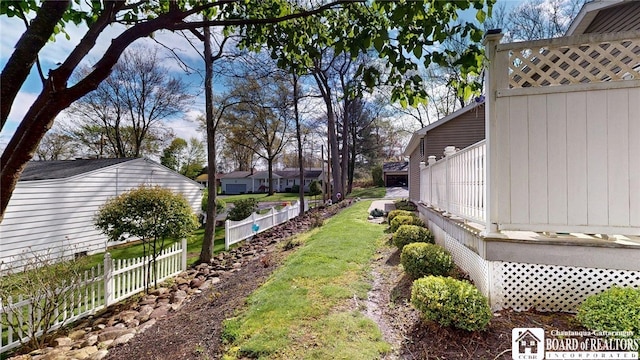 view of yard with fence