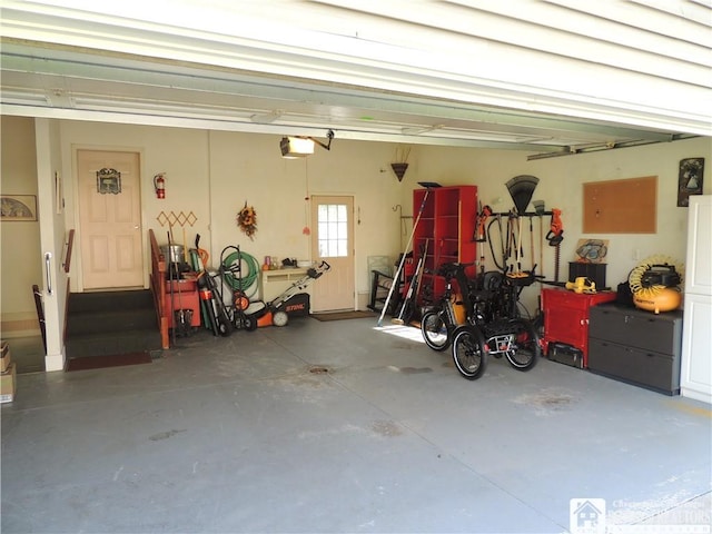 view of garage