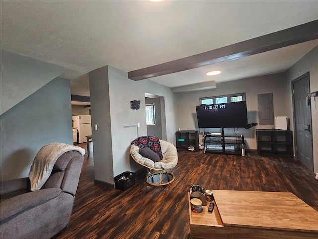 57 Interstate Pkwy, Bradford-City, PA 16701 - living area with wood finished floors, electric panel, and baseboards