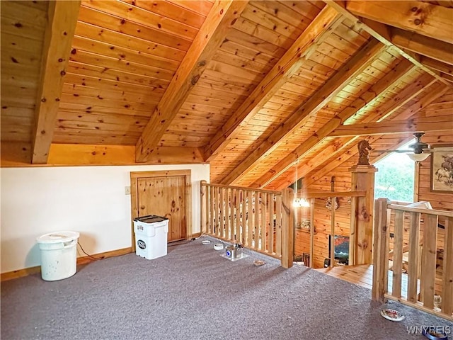 2669 Town Line Rd, Mount Morris, NY 14517 - additional living space with wood ceiling, carpet floors, and baseboards