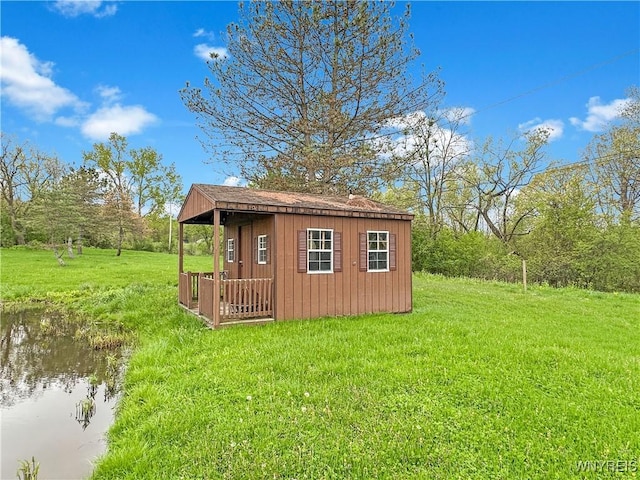 2669 Town Line Rd, Mount Morris, NY 14517 - view of outbuilding featuring a water view