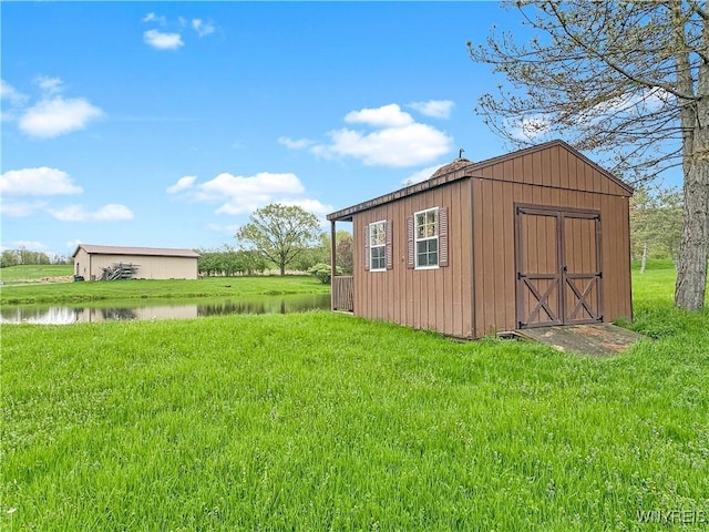 2669 Town Line Rd, Mount Morris, NY 14517 - view of shed with a water view