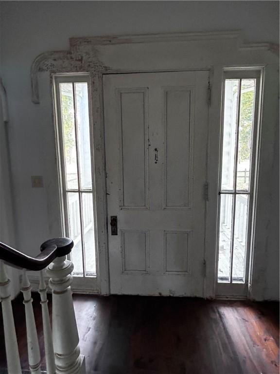 93 Main St, Laurens, NY 13796 - entrance foyer with dark wood finished floors and healthy amount of natural light