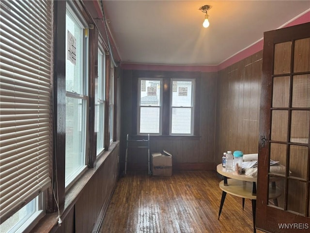 231 Grider St, Buffalo, NY 14215 - sitting room with dark wood-style floors and wooden walls