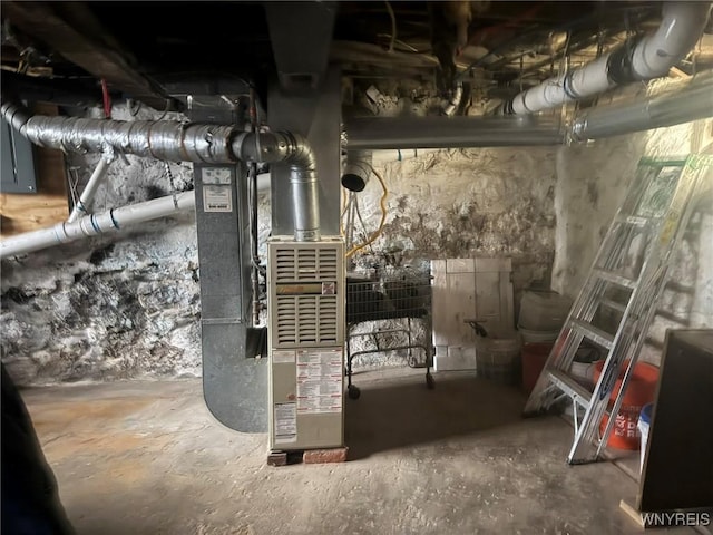 231 Grider St, Buffalo, NY 14215 - unfinished below grade area with heating unit