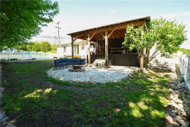 285 Clinton St, Gouverneur, NY 13642 - fenced backyard with outdoor lounge area