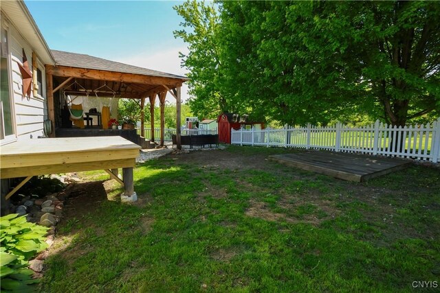 285 Clinton St, Gouverneur, NY 13642 - view of yard featuring a wooden deck
