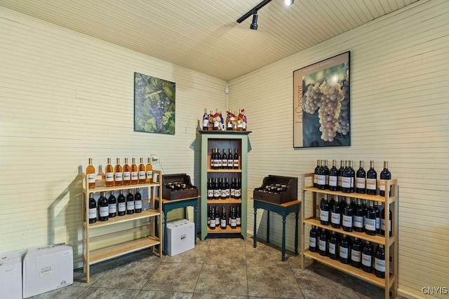 2066 Deerlick Rd, Cape Vincent, NY 13618 - wine room with wood walls and track lighting