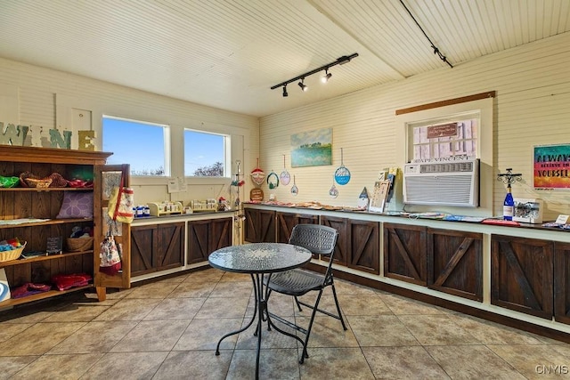 2066 Deerlick Rd, Cape Vincent, NY 13618 - miscellaneous room featuring track lighting, light tile patterned floors, and cooling unit