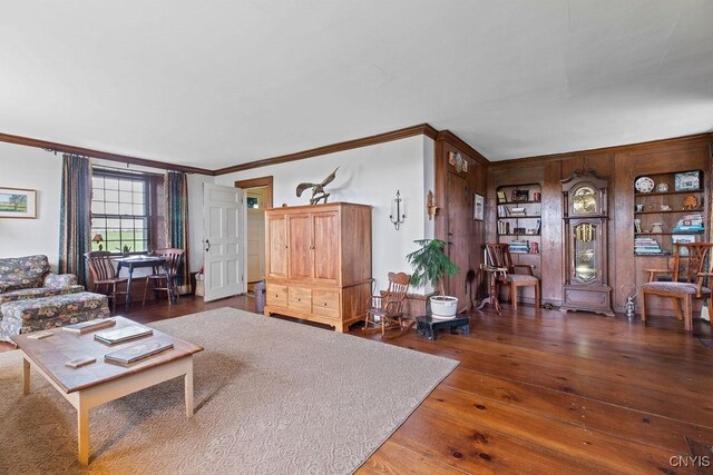 2066 Deerlick Rd, Cape Vincent, NY 13618 - living area featuring crown molding and hardwood / wood-style floors