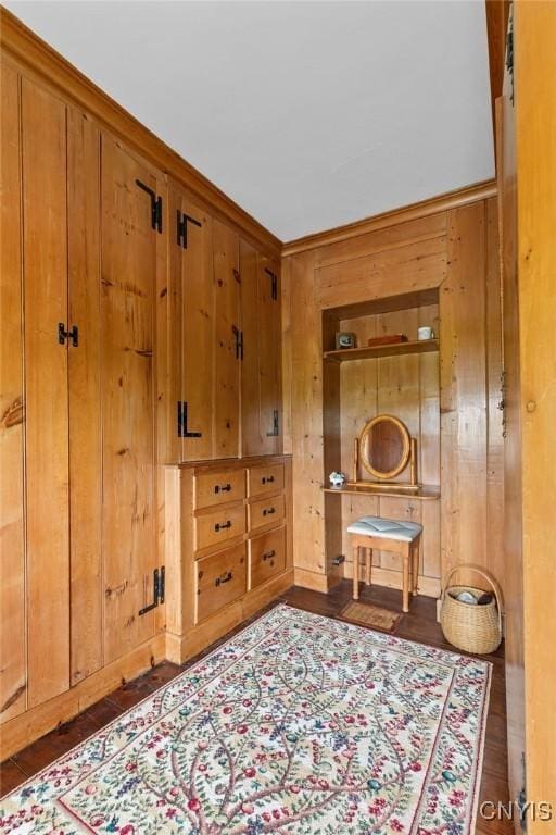2066 Deerlick Rd, Cape Vincent, NY 13618 - entrance foyer with wood walls and wood finished floors