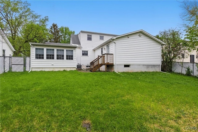 106 Lee Ter, Manlius, NY 13057 - rear view of property featuring central AC and crawl space