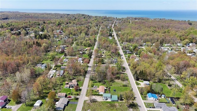 aerial overview of property's location with a forest