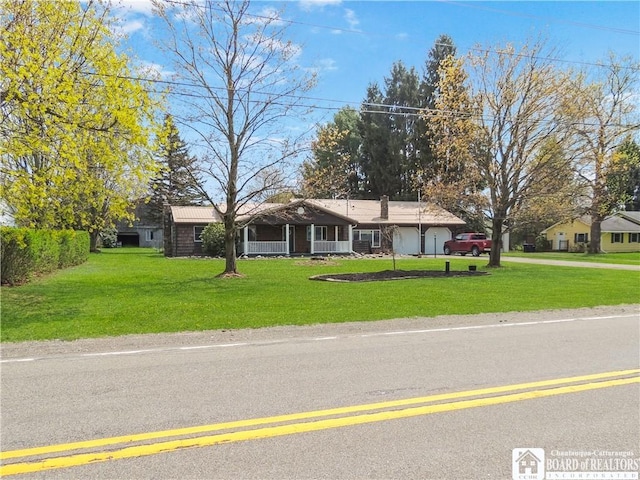 3830 E Ross Mills Rd, Ellicott, NY 14733 - ranch-style home featuring a front yard
