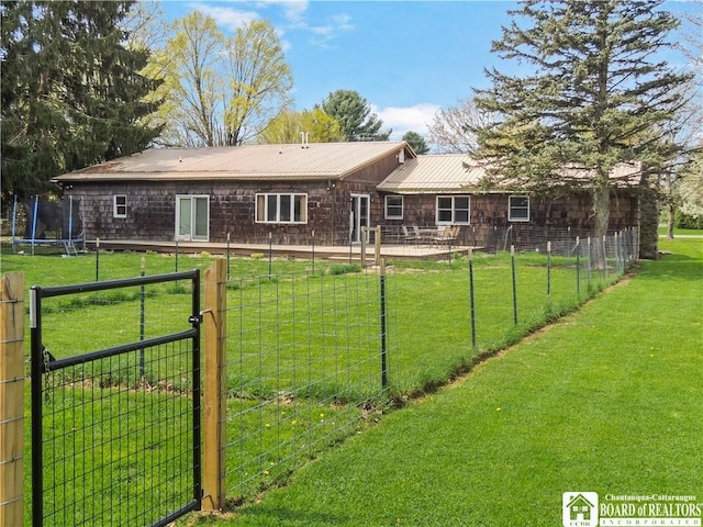 3830 E Ross Mills Rd, Ellicott, NY 14733 - rear view of property with a gate and metal roof