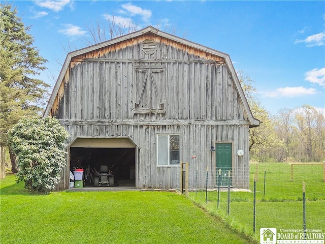 3830 E Ross Mills Rd, Ellicott, NY 14733 - view of barn with a yard