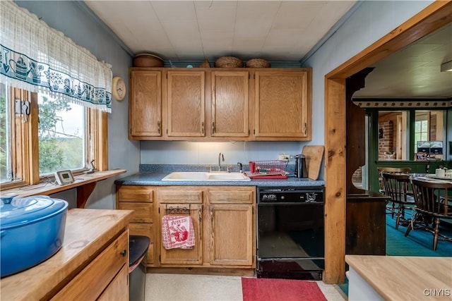 43 N Broad St, Champion, NY 13619 - kitchen with black dishwasher and a sink