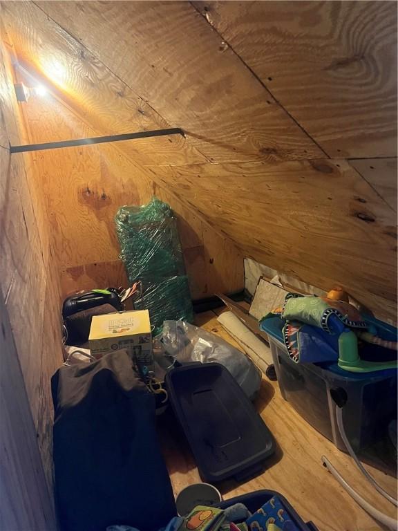 view of unfinished attic