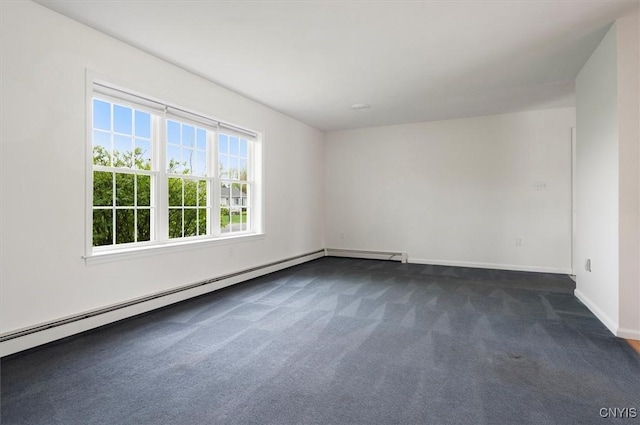 120 Getmac Ave, Lenox, NY 13032 - spare room with dark colored carpet, baseboards, and a baseboard heating unit
