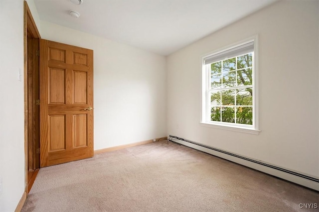 120 Getmac Ave, Lenox, NY 13032 - carpeted spare room featuring a baseboard radiator, a smoke detector, and baseboards