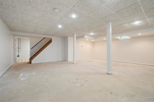 120 Getmac Ave, Lenox, NY 13032 - finished basement featuring stairs, recessed lighting, and baseboards
