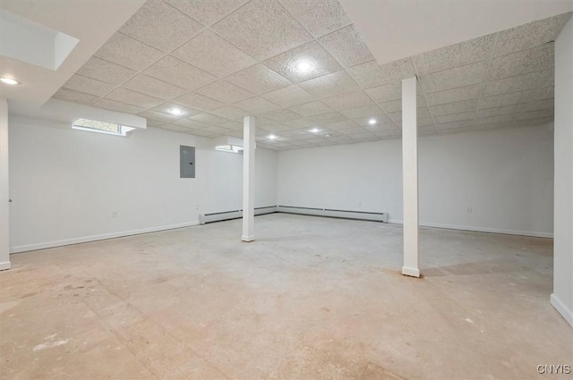 120 Getmac Ave, Lenox, NY 13032 - finished below grade area featuring electric panel, baseboards, recessed lighting, and a paneled ceiling