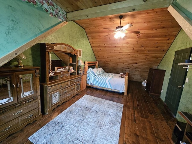 4138 Hubbs Rd, Hector, NY 14818 - bedroom featuring lofted ceiling, hardwood / wood-style floors, and wooden ceiling