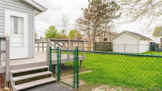1350 Caravelle Dr, Niagara Falls, NY 14304 - view of yard with a gate and a deck