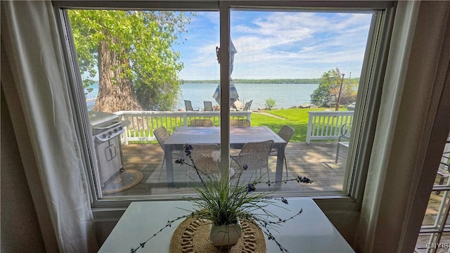 5416 W Lake Rd, Fleming, NY 13021 - entryway with a water view and healthy amount of natural light