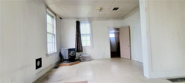 416 Pond St, Rome-Inside, NY 13440 - empty room featuring a wood stove