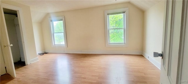 416 Pond St, Rome-Inside, NY 13440 - additional living space featuring light wood-type flooring, lofted ceiling, and baseboards
