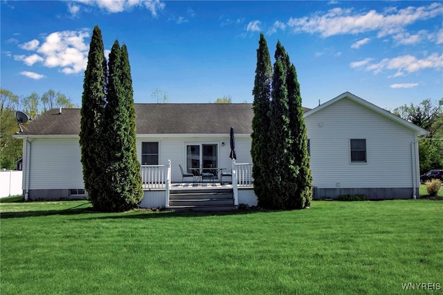 761 Pletcher Rd, Lewiston, NY 14092 - back of house with a wooden deck and a yard