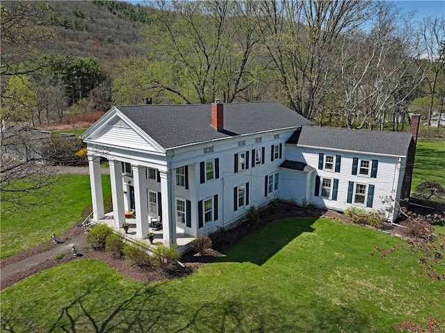77 Hendy Creek Rd, Big Flats, NY 14905 - aerial view of property and surrounding area featuring a heavily wooded area