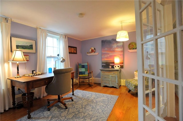 77 Hendy Creek Rd, Big Flats, NY 14905 - office with ornamental molding and light wood-style floors