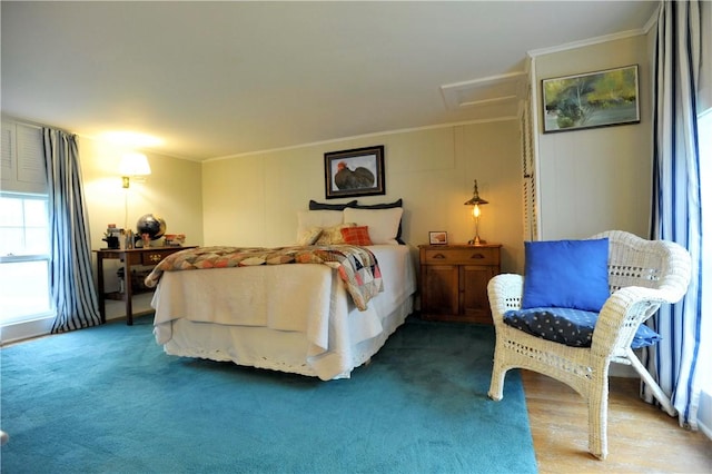 77 Hendy Creek Rd, Big Flats, NY 14905 - bedroom with carpet flooring and crown molding