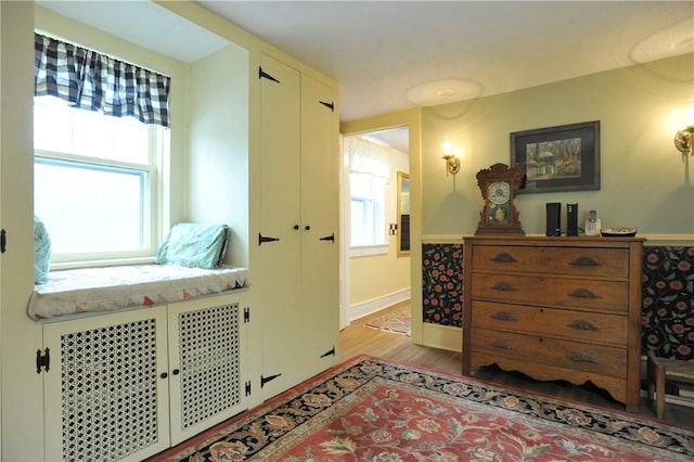 77 Hendy Creek Rd, Big Flats, NY 14905 - bedroom with multiple windows, light wood-type flooring, and baseboards